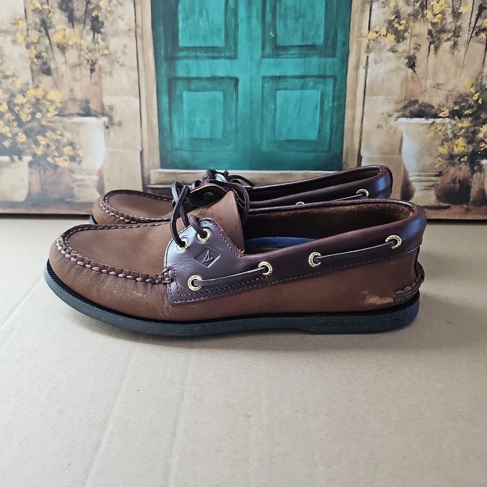 Mens Sperry Topsider Brown / Brown Suede Boat Shoe Size 9 M